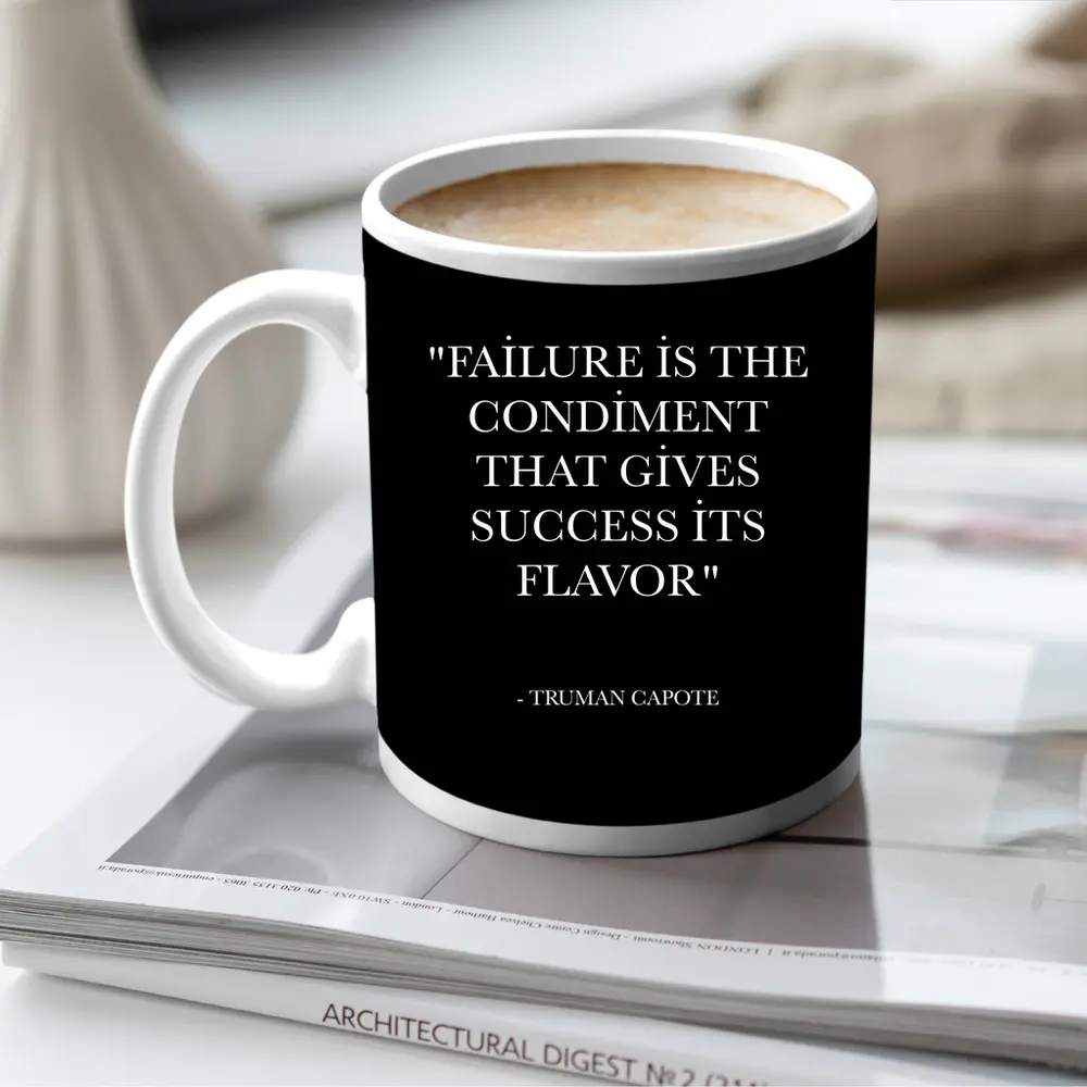 Truman Capote Failure Success Quote Black – Mugs
