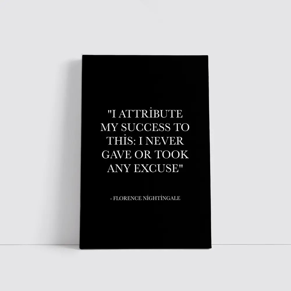 Florence Nightingale Success Quote Black Print – Wall Art