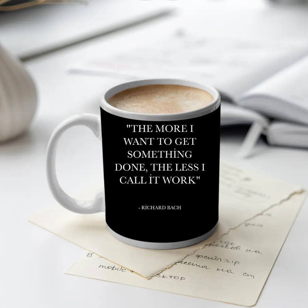 Richard Bach Quote Black Minimalist Typography Art – Mugs
