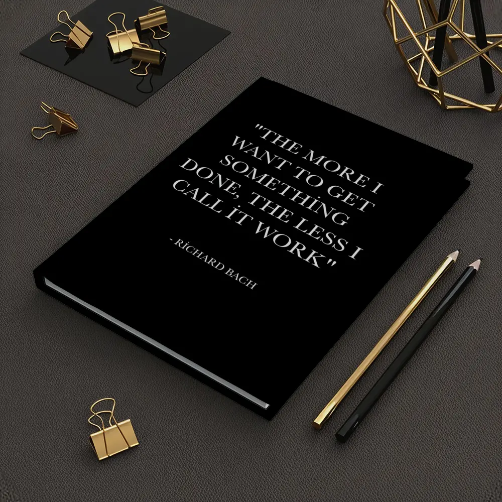 Richard Bach Quote Black Minimalist Typography Art – Notebooks