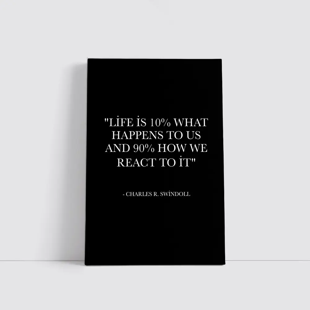 Charles Swindoll Life Reaction Quote Black – Wall Art