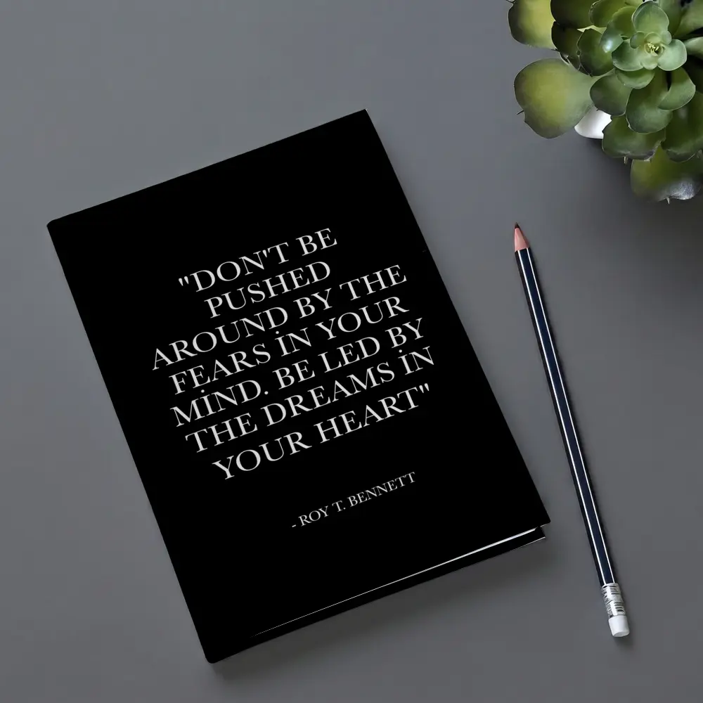 Roy T Bennett Dreams Heart Quote Black – Notebooks