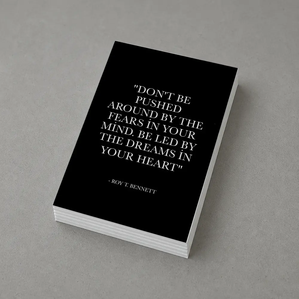 Roy T Bennett Dreams Heart Quote Black – Postcards