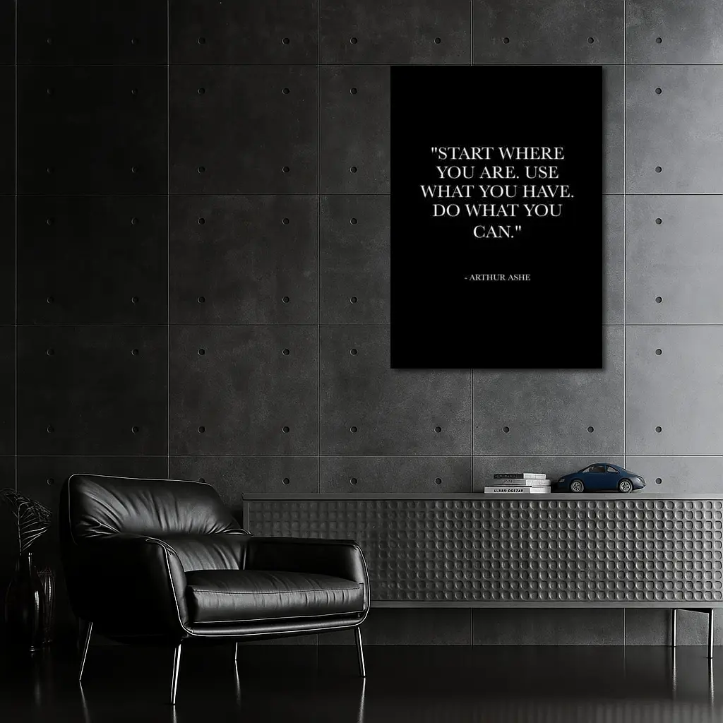 Arthur Ashe Quote Black Minimalist Art – Wall Art