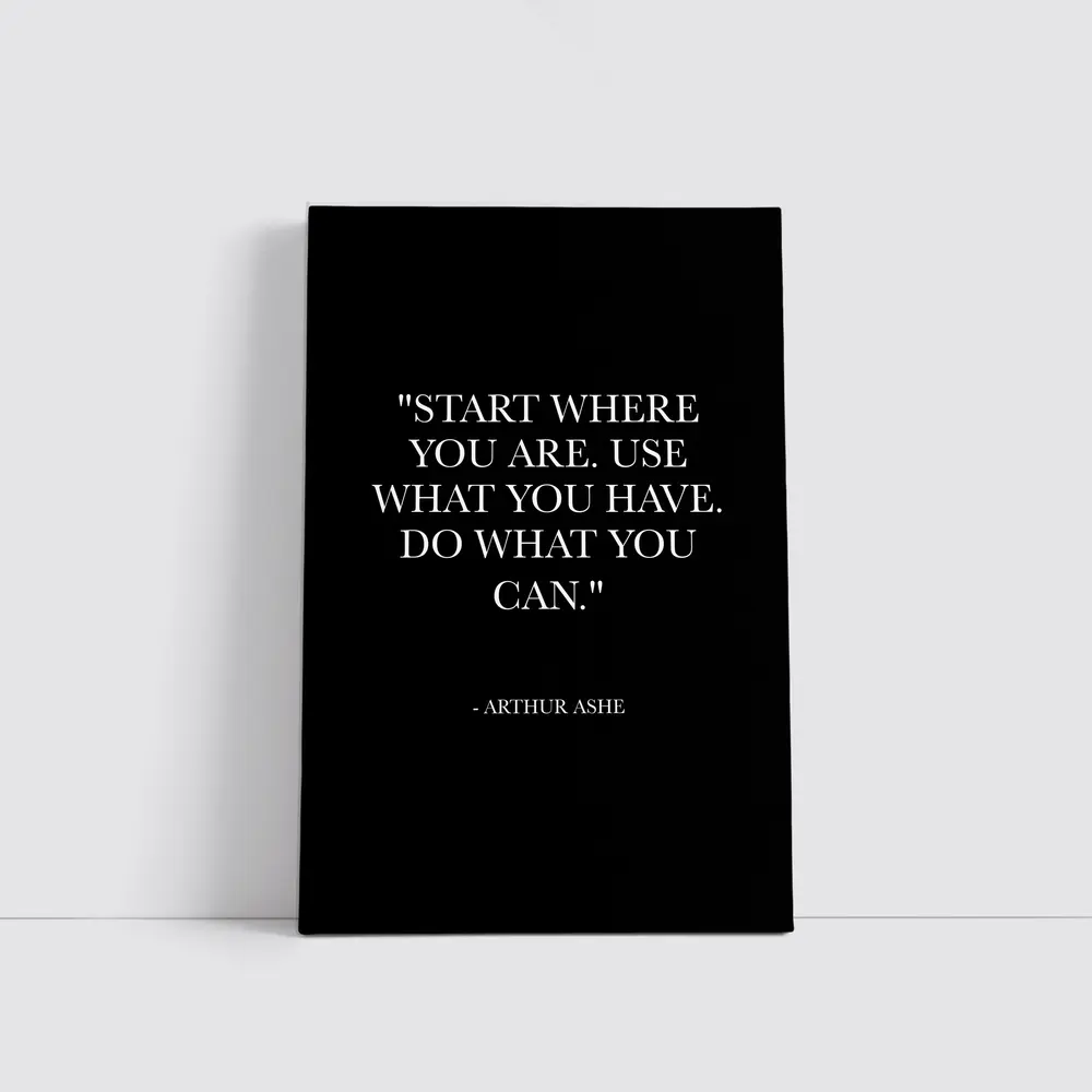 Arthur Ashe Quote Black Minimalist Art – Wall Art