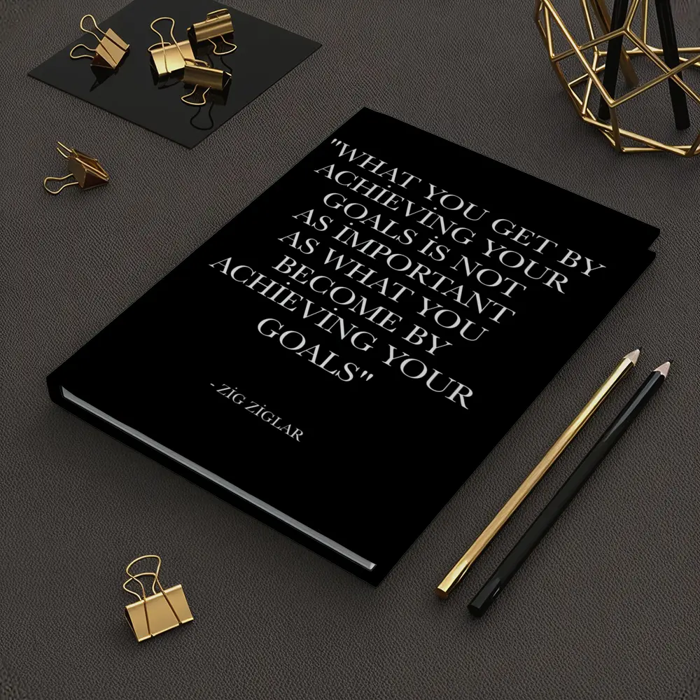 Zig Ziglar Goals Quote Black White – Notebooks