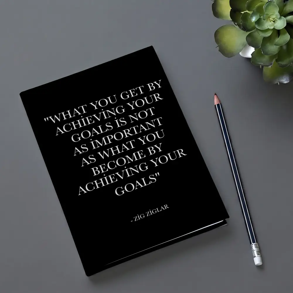 Zig Ziglar Goals Quote Black White – Notebooks