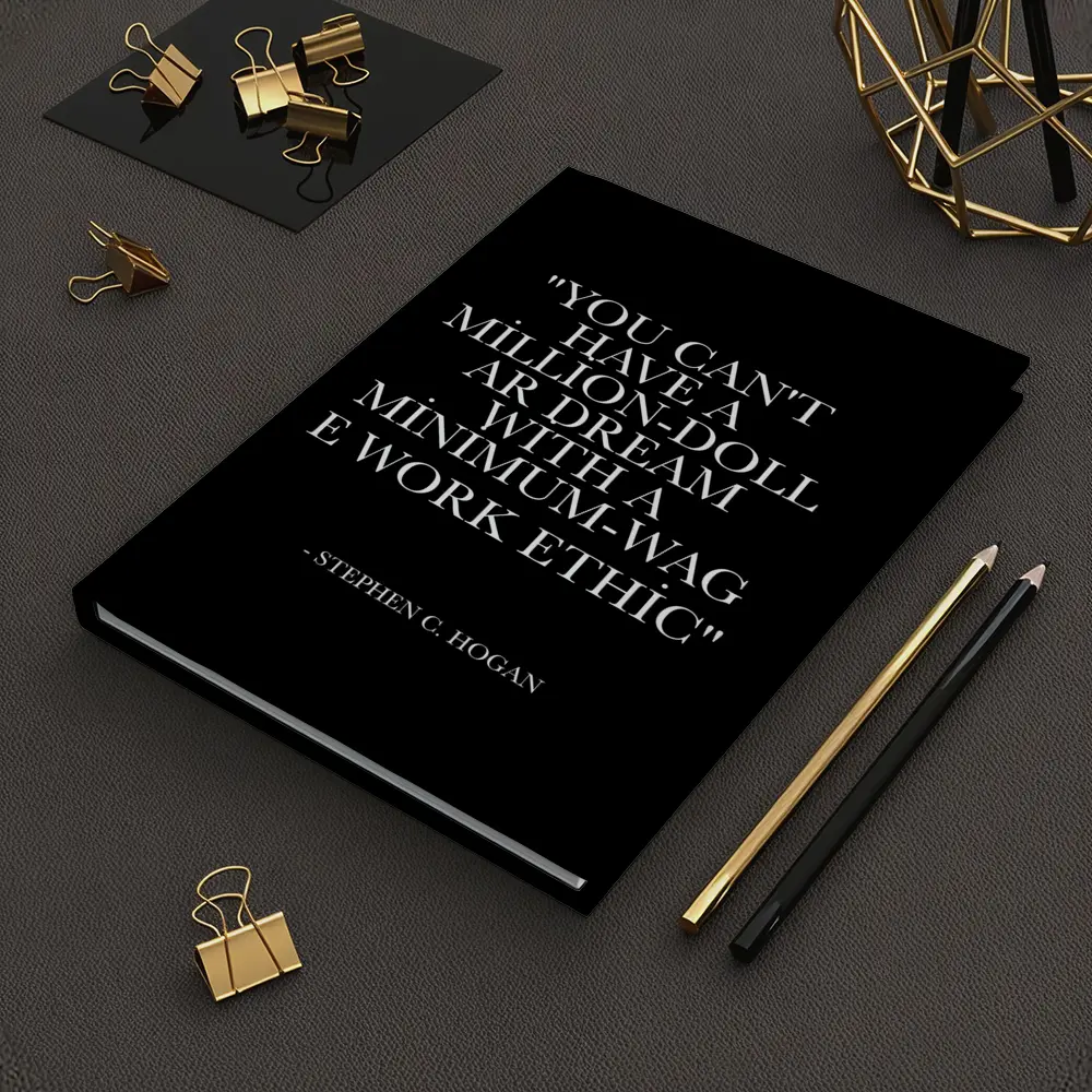 Million Dollar Dream Minimum Wage Work Ethic Quote – Notebooks