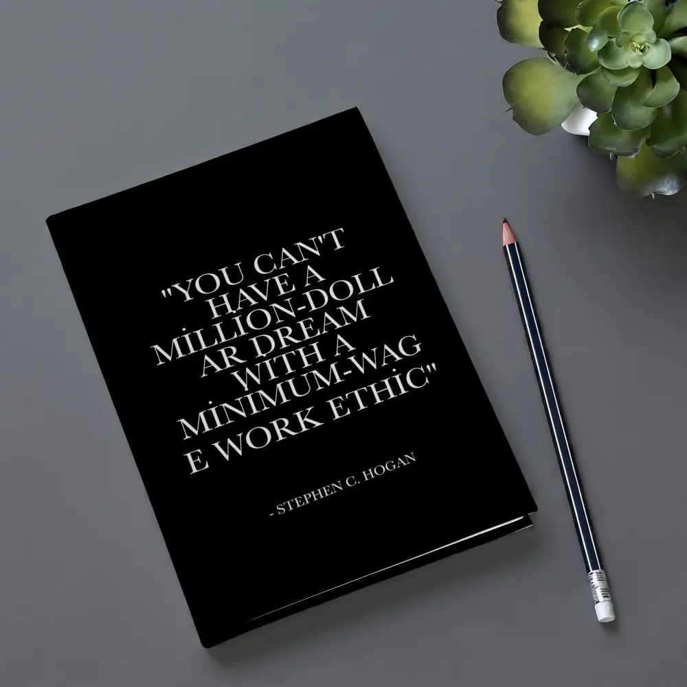 Million Dollar Dream Minimum Wage Work Ethic Quote – Notebooks