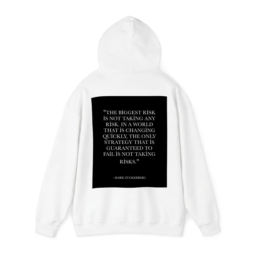 Mark Zuckerberg Risk Quote Black Minimal – Hoodies