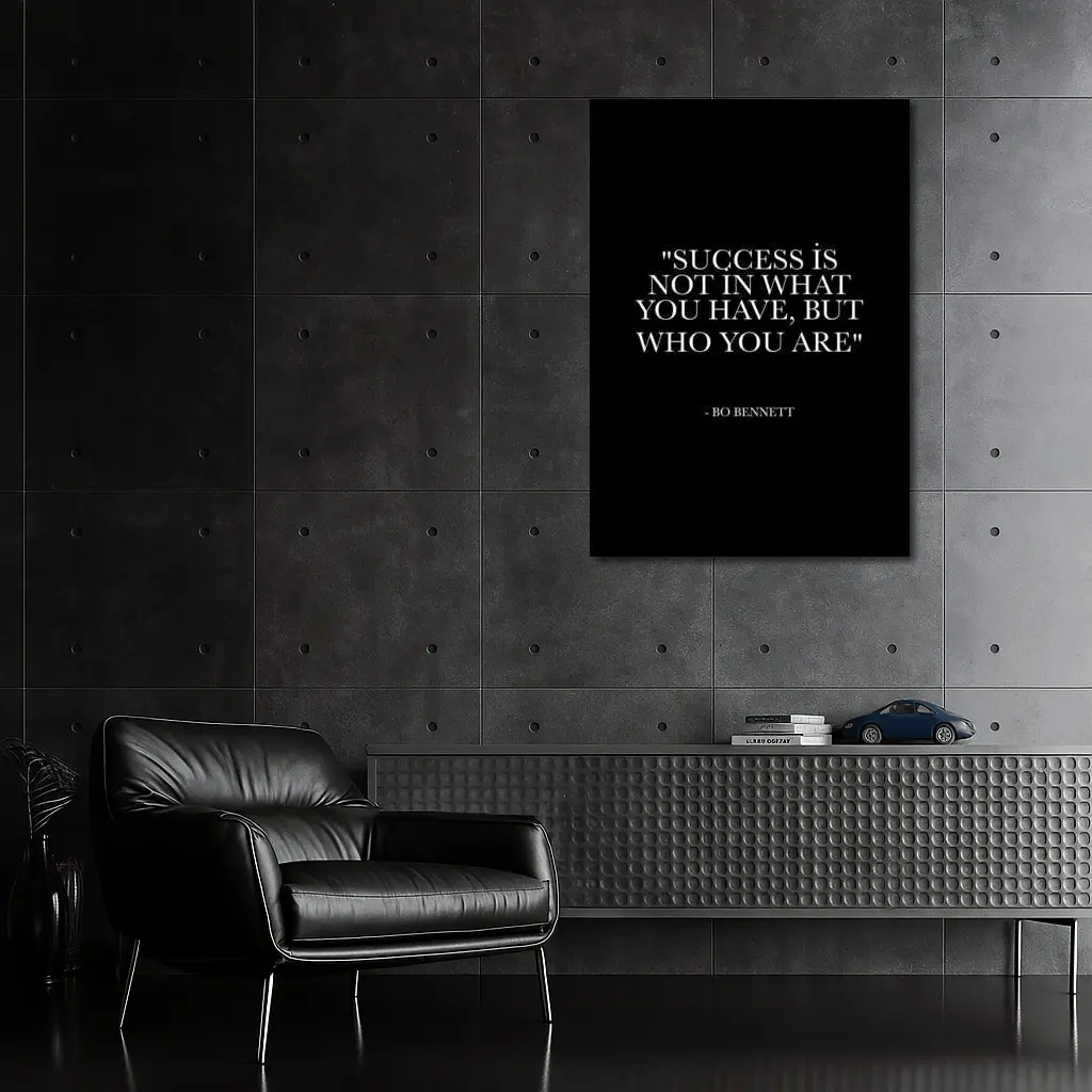 Bo Bennett Success Quote Black Background Art – Wall Art