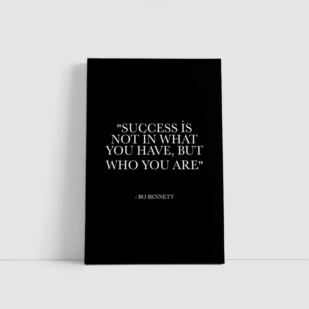 Bo Bennett Success Quote Black Background Art – Wall Art