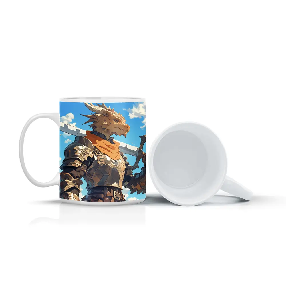 Dragon Knight Armor Sword Blue Sky – Mugs