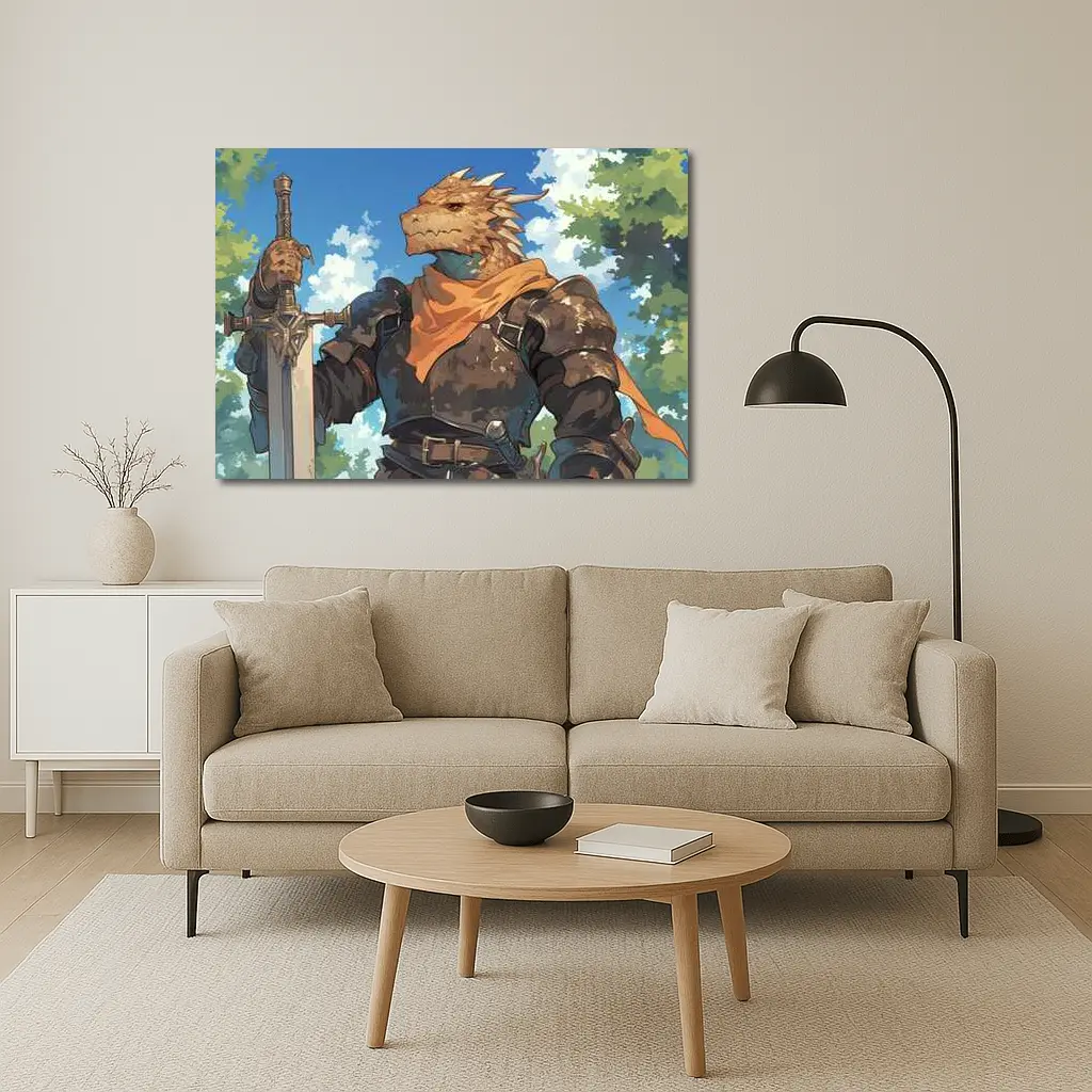 Dragon Knight Warrior Anime Art Forest – Wall Art