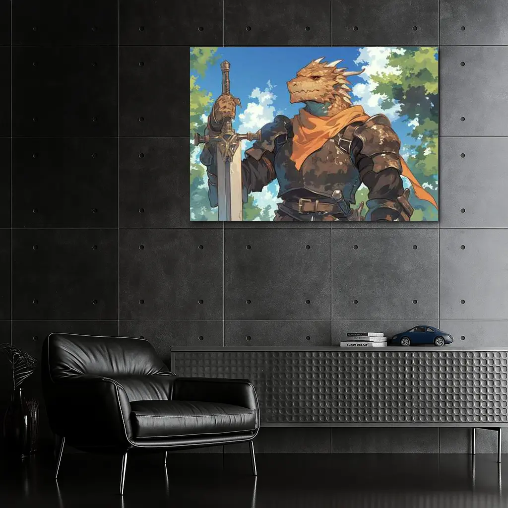 Dragon Knight Warrior Anime Art Forest – Wall Art