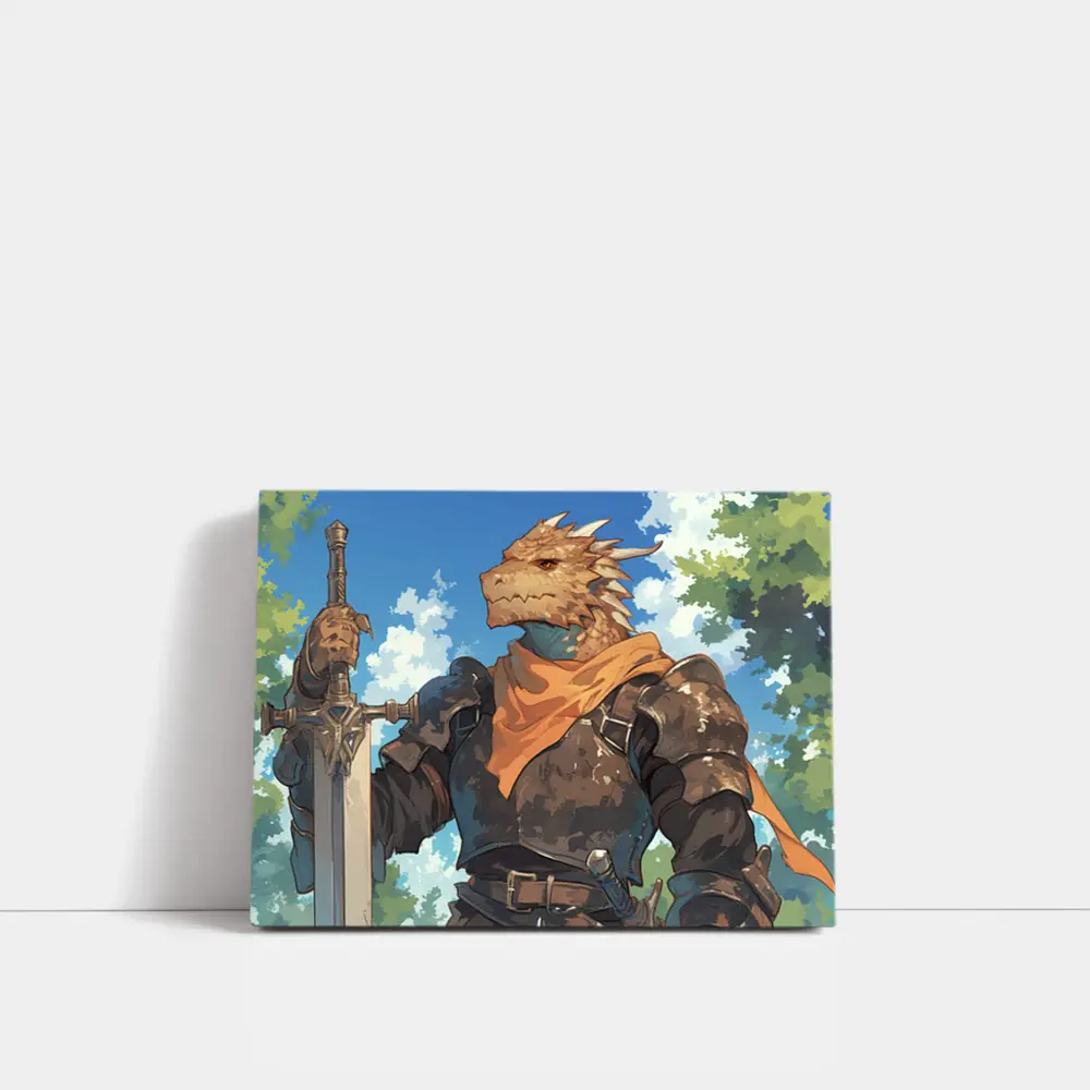 Dragon Knight Warrior Anime Art Forest – Wall Art