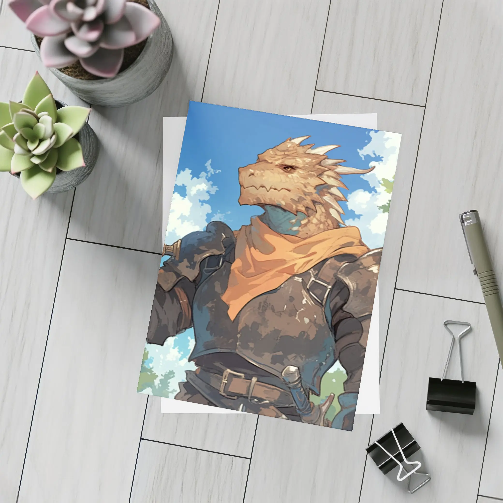 Dragon Knight Warrior Anime Art Forest – Postcards