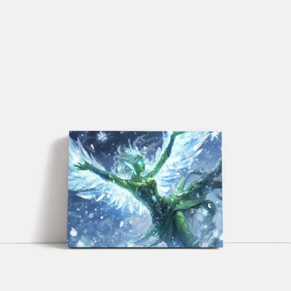 Ice Angel Fantasy Figure Winter Snow Scene – Wall Art