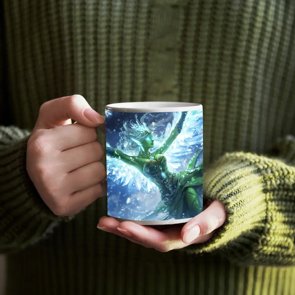 Ice Angel Fantasy Figure Winter Snow Scene – Mugs