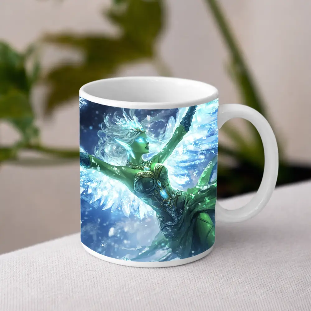 Ice Angel Fantasy Figure Winter Snow Scene – Mugs