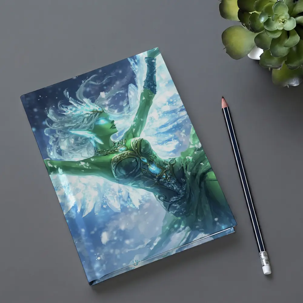 Ice Angel Fantasy Figure Winter Snow Scene – Notebooks