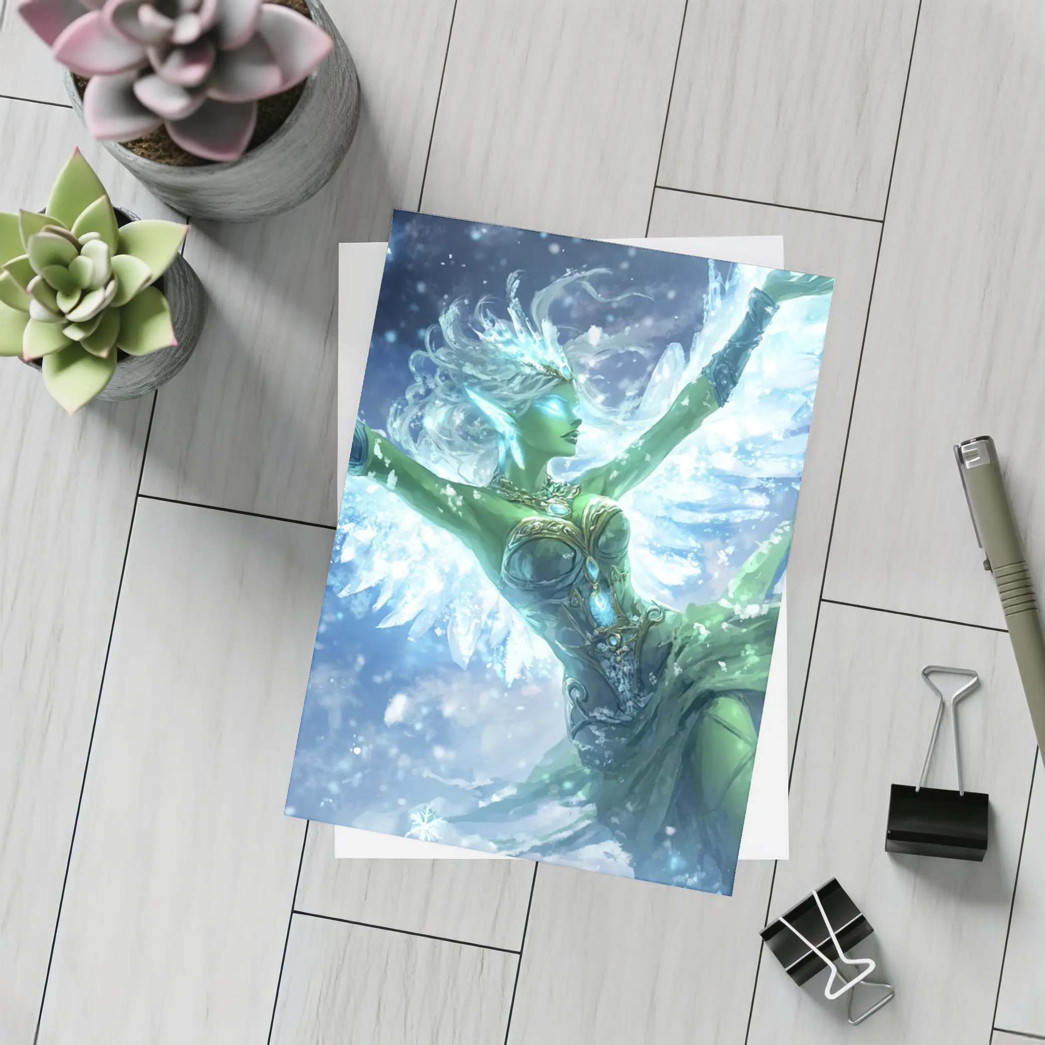 Ice Angel Fantasy Figure Winter Snow Scene – Postcards