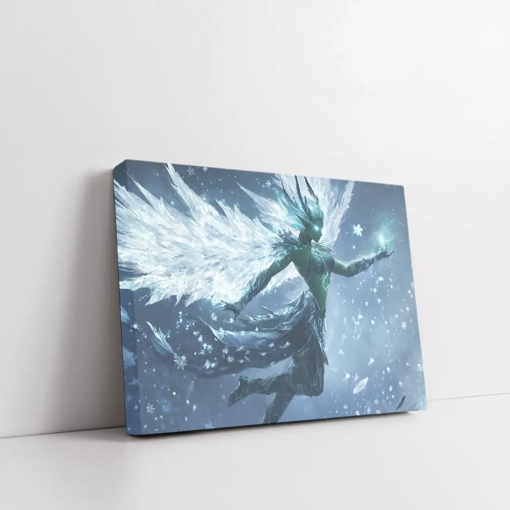 Ice Angel Fantasy Figure Snowflake Storm – Wall Art