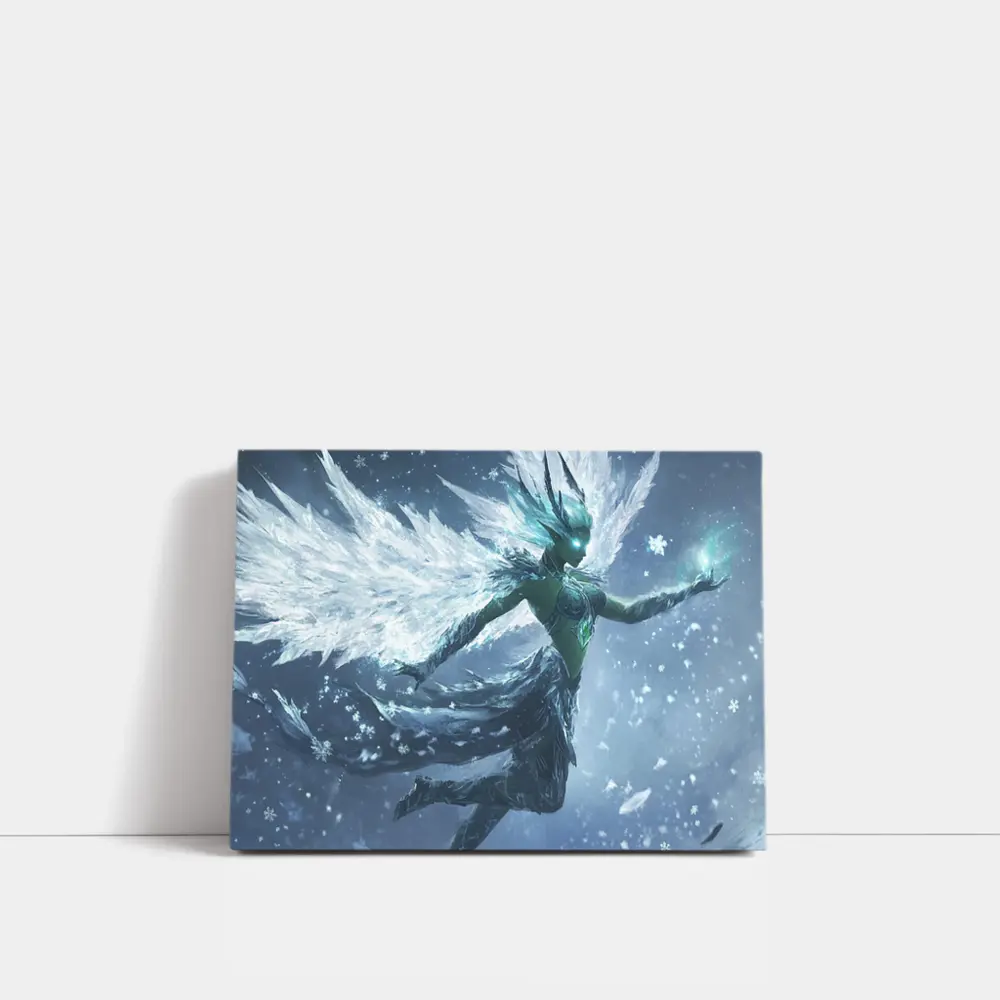 Ice Angel Fantasy Figure Snowflake Storm – Wall Art