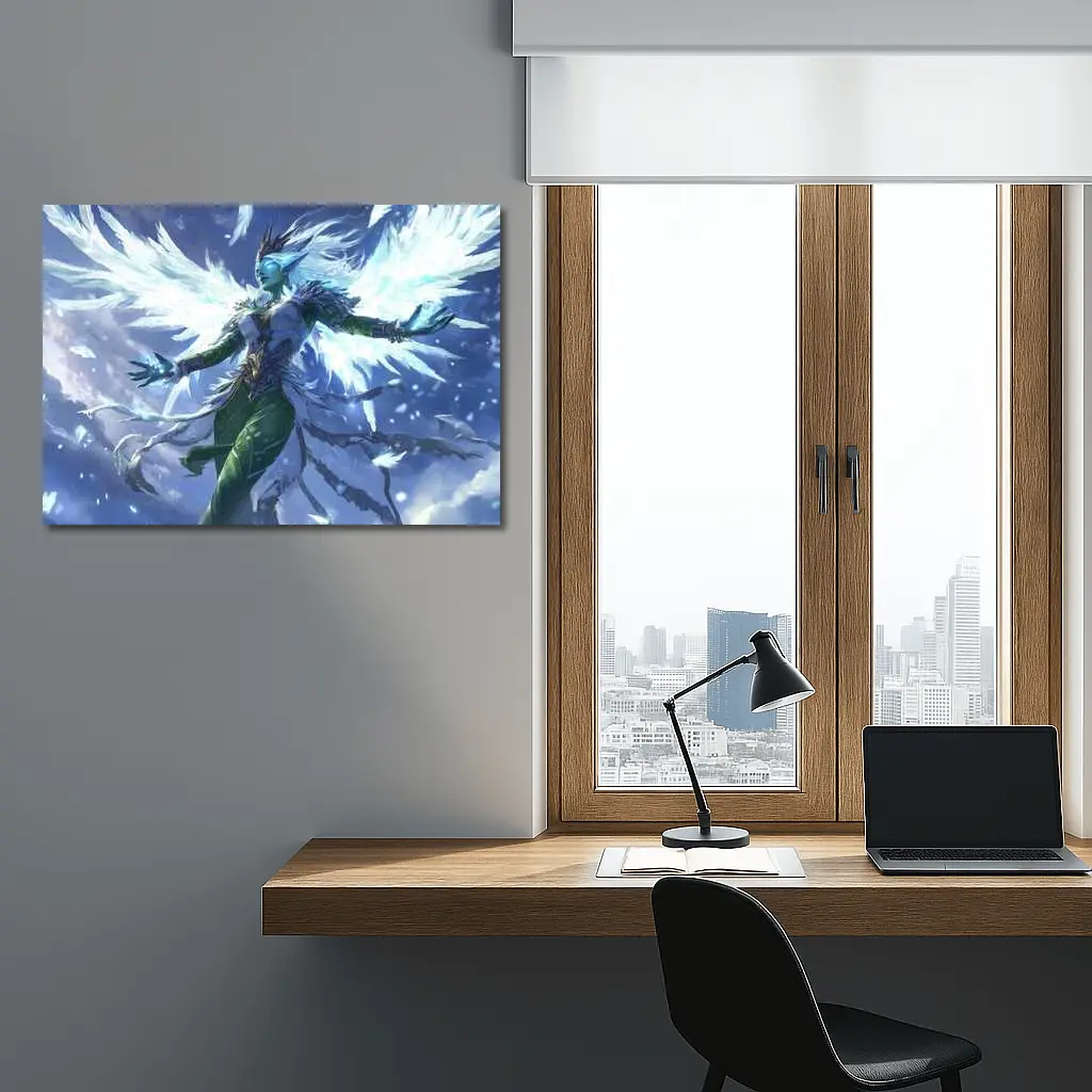 Fantasy Elf Angel Wings Ice Blue Sky – Wall Art