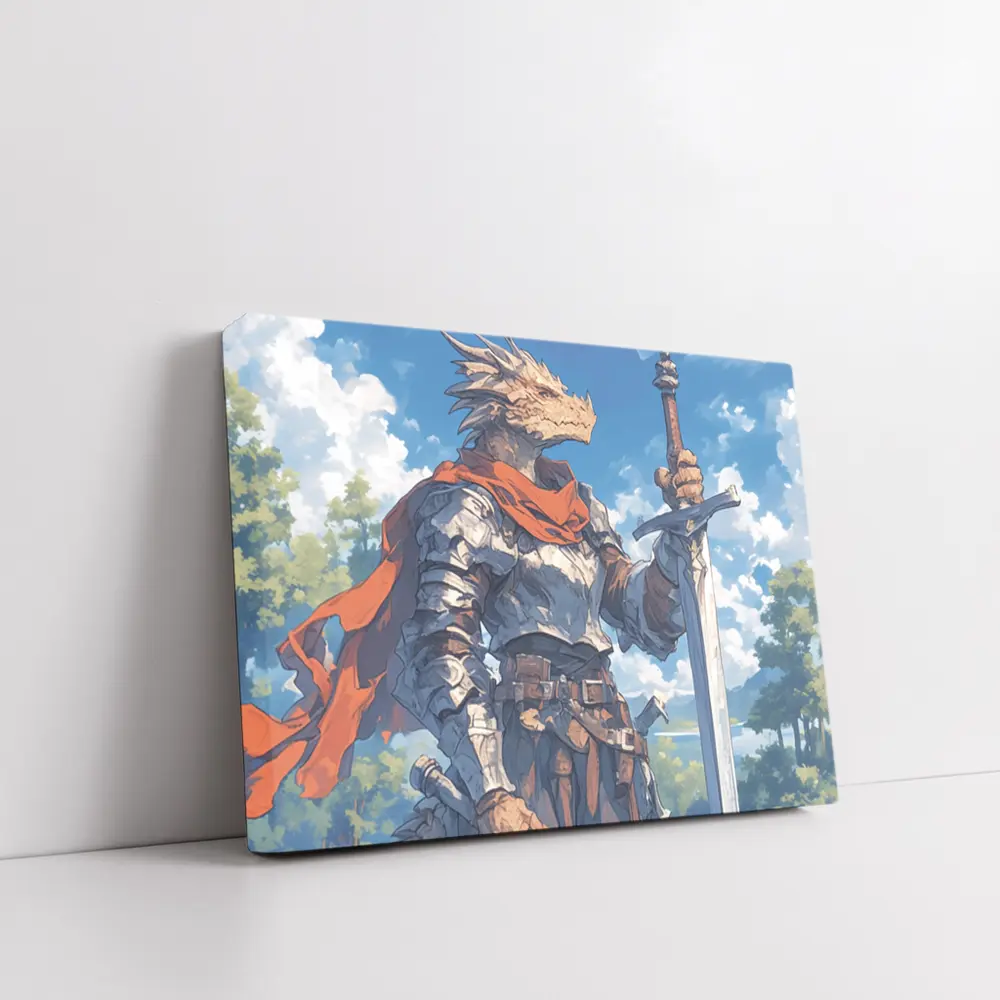 Dragon Knight Warrior Anime Fantasy Sky – Wall Art