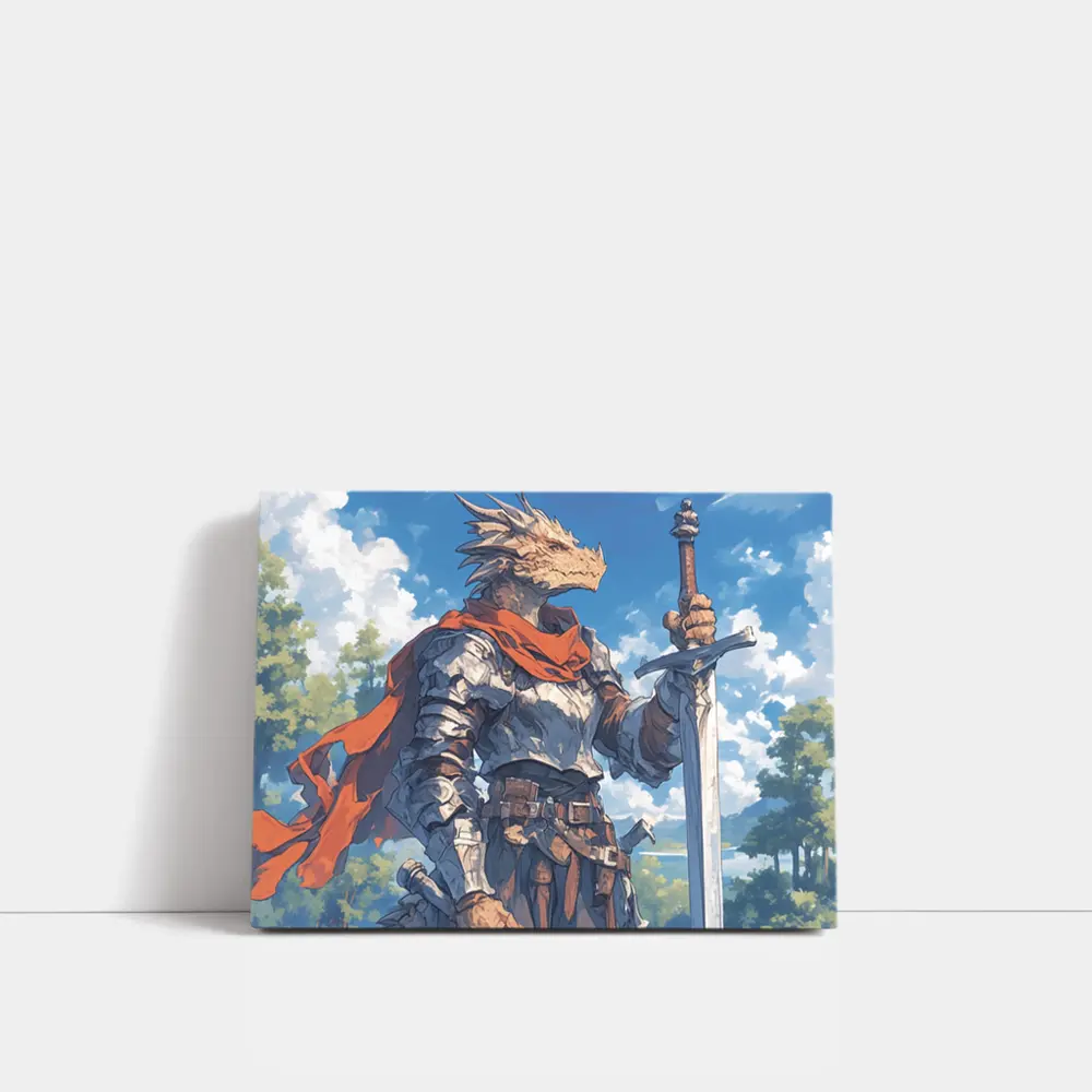 Dragon Knight Warrior Anime Fantasy Sky – Wall Art