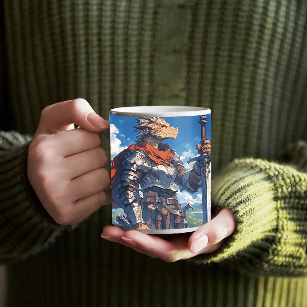 Dragon Knight Warrior Anime Fantasy Sky – Mugs