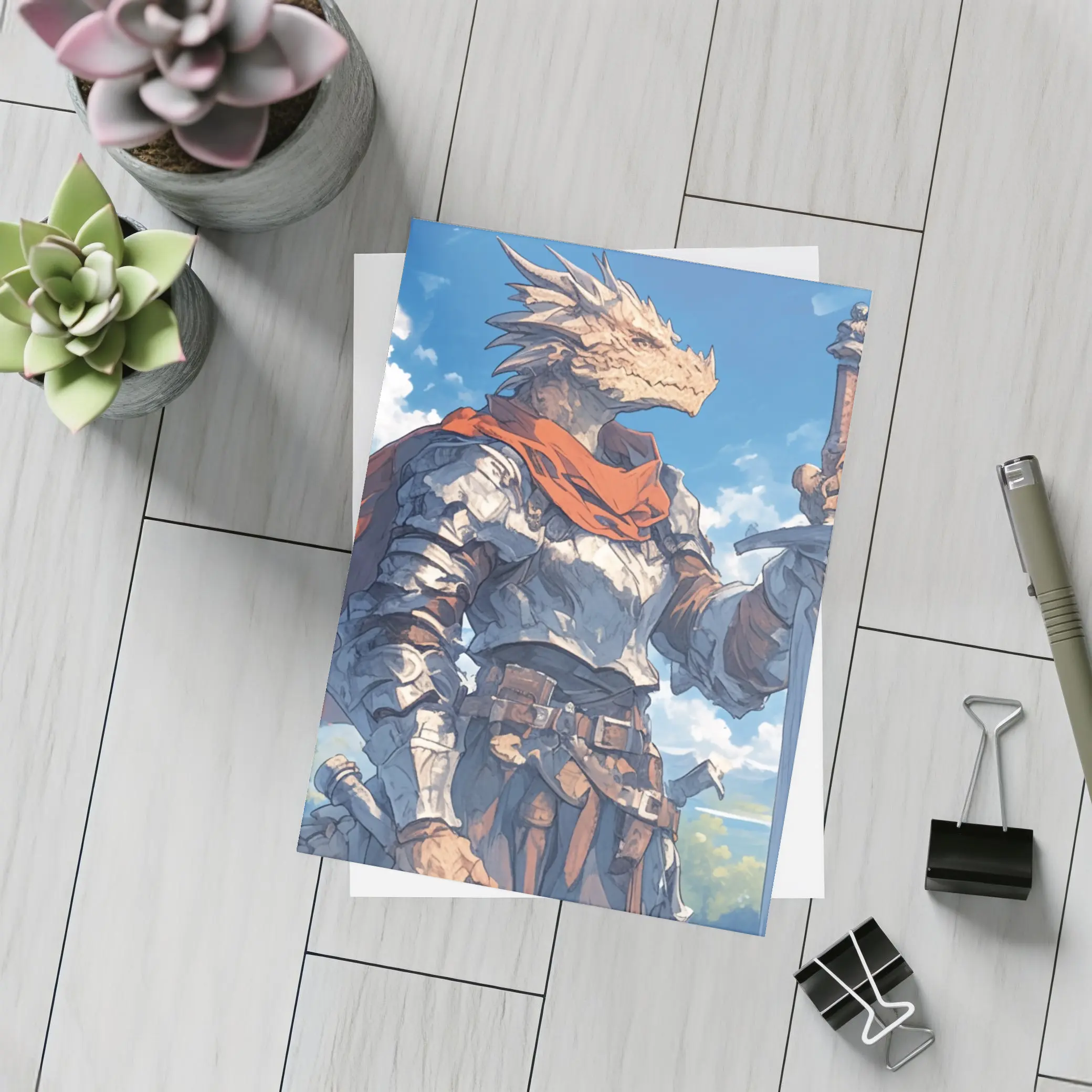 Dragon Knight Warrior Anime Fantasy Sky – Postcards