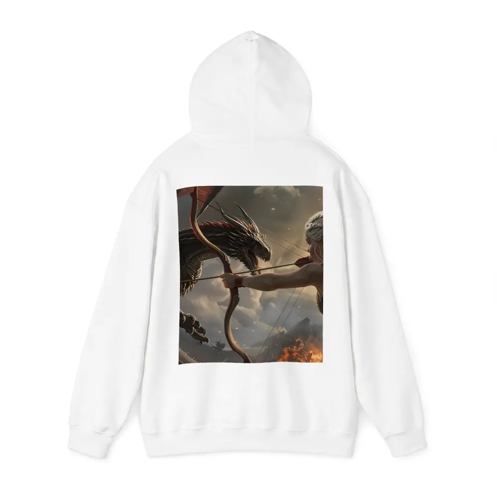 Fantasy Warrior Woman Fighting Dark Dragon – Hoodies