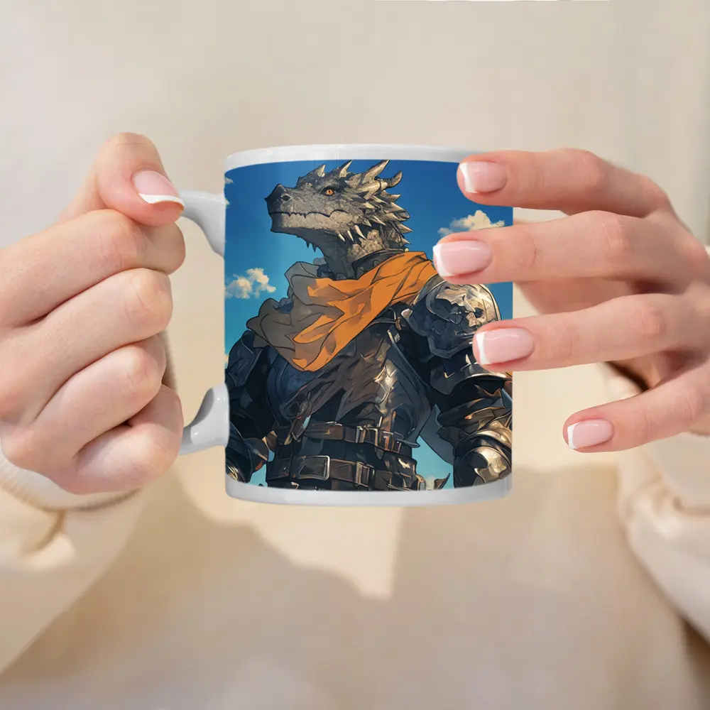 Dragon Knight Armor Anime Sky Background – Mugs