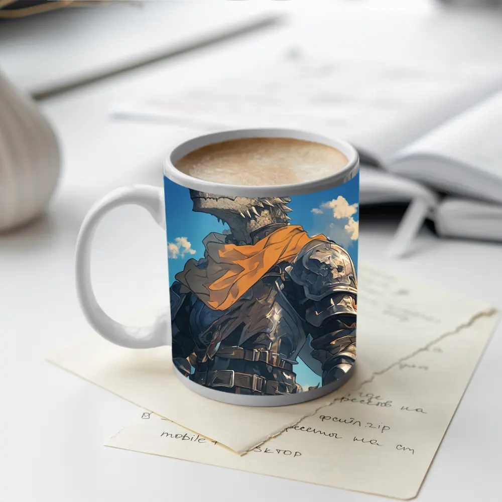 Dragon Knight Armor Anime Sky Background – Mugs