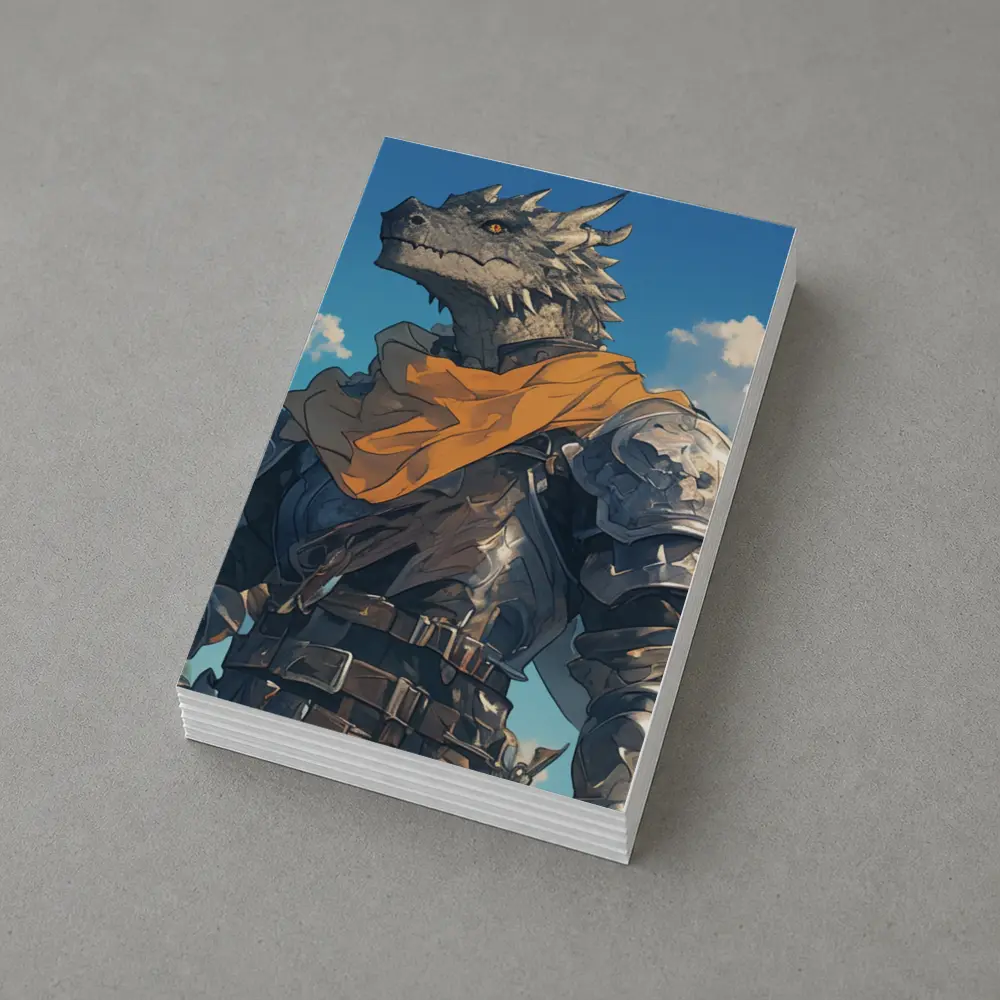 Dragon Knight Armor Anime Sky Background – Postcards
