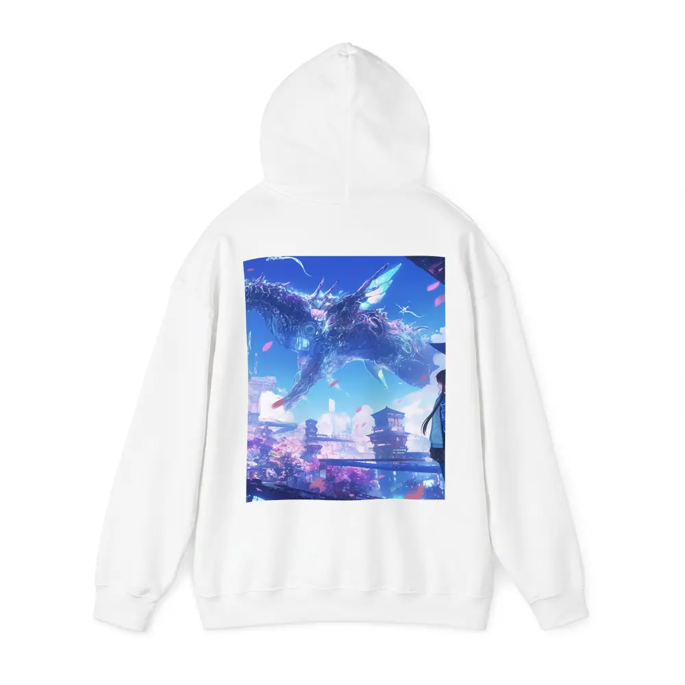 Anime Girl Dragon Fantasy Futuristic City – Hoodies