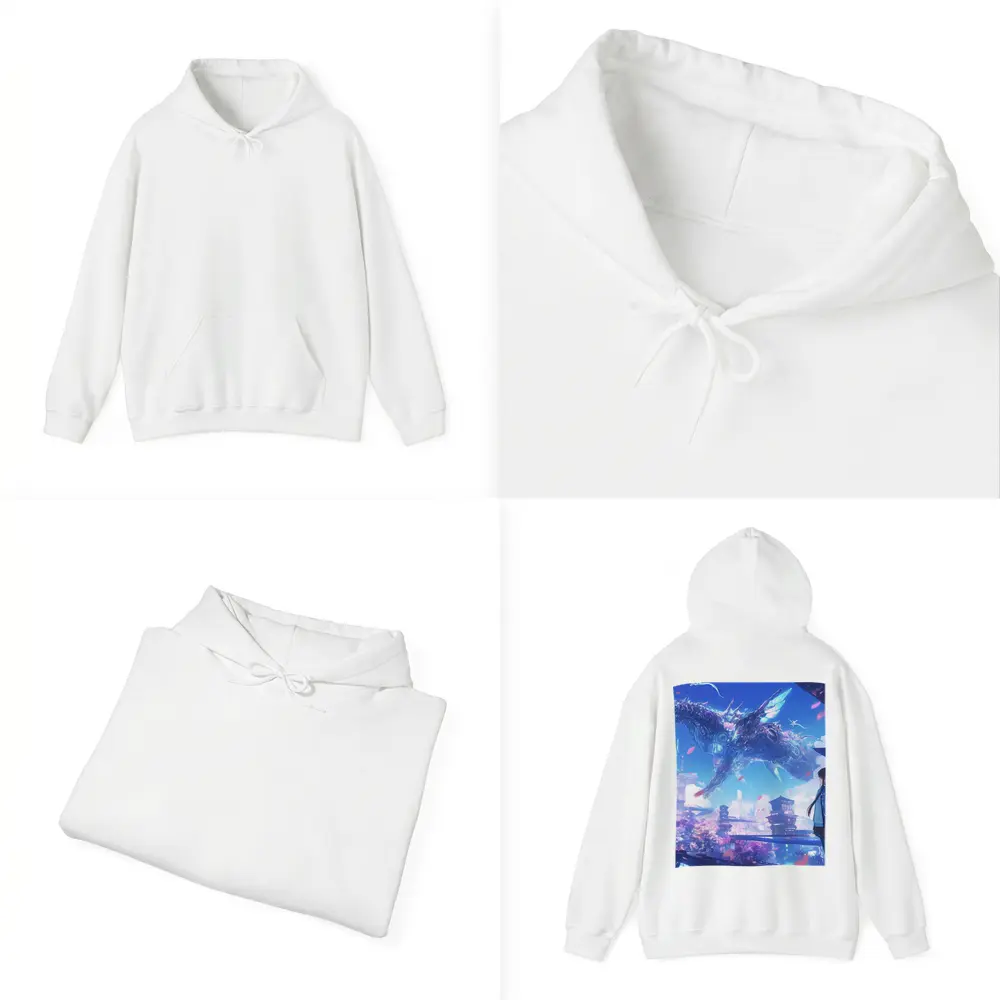 Anime Girl Dragon Fantasy Futuristic City – Hoodies