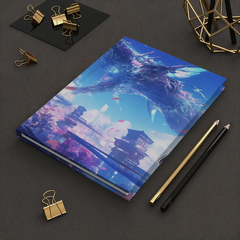 Anime Girl Dragon Fantasy Futuristic City – Notebooks