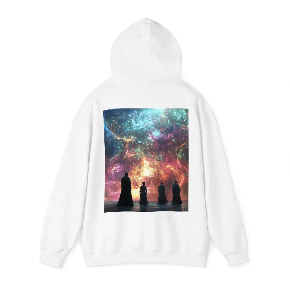 Figures Before Cosmic Nebula Fantasy Scene – Hoodies