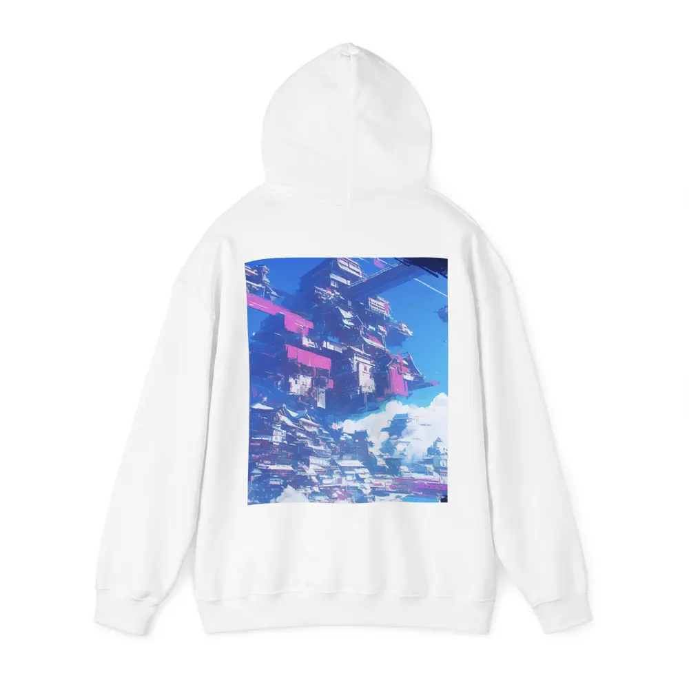 Cyberpunk Floating City Sky Anime Art – Hoodies