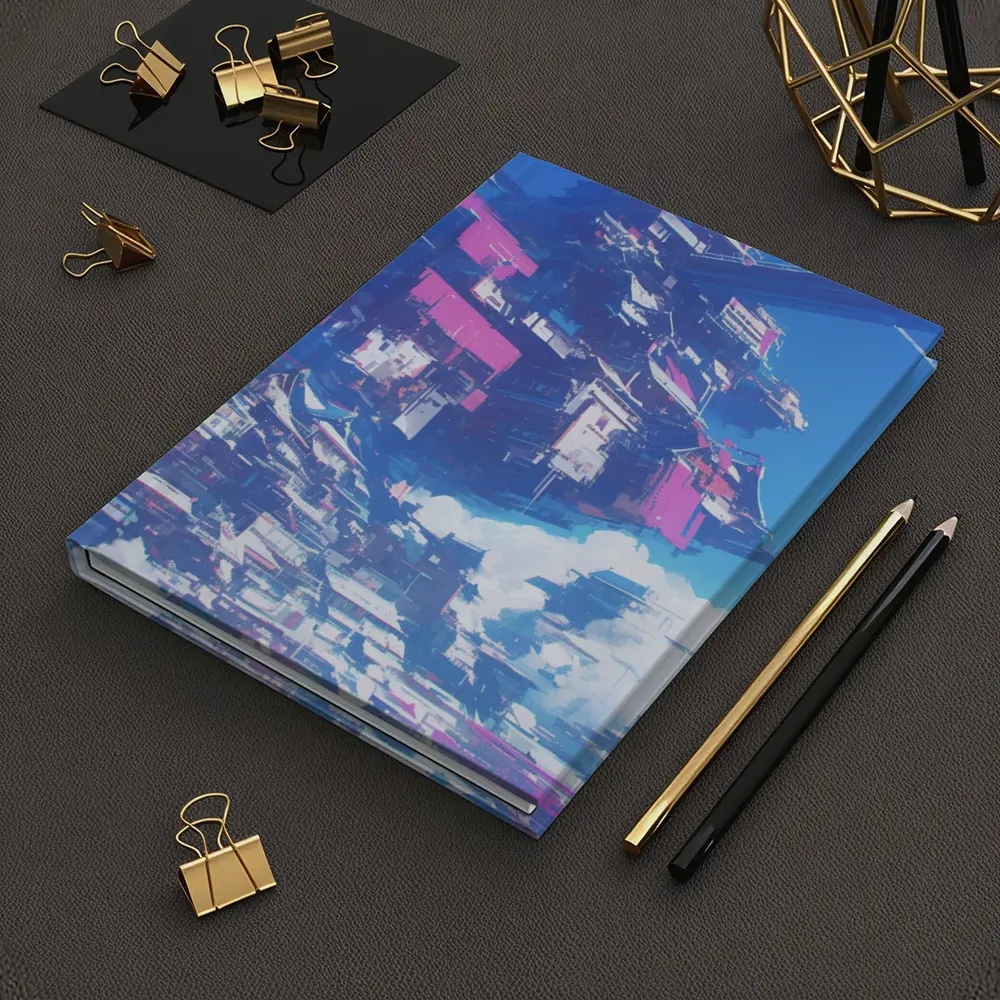 Cyberpunk Floating City Sky Anime Art – Notebooks