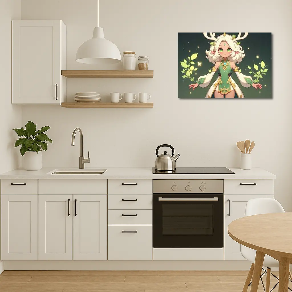 Anime Forest Spirit Girl With Antlers – Wall Art