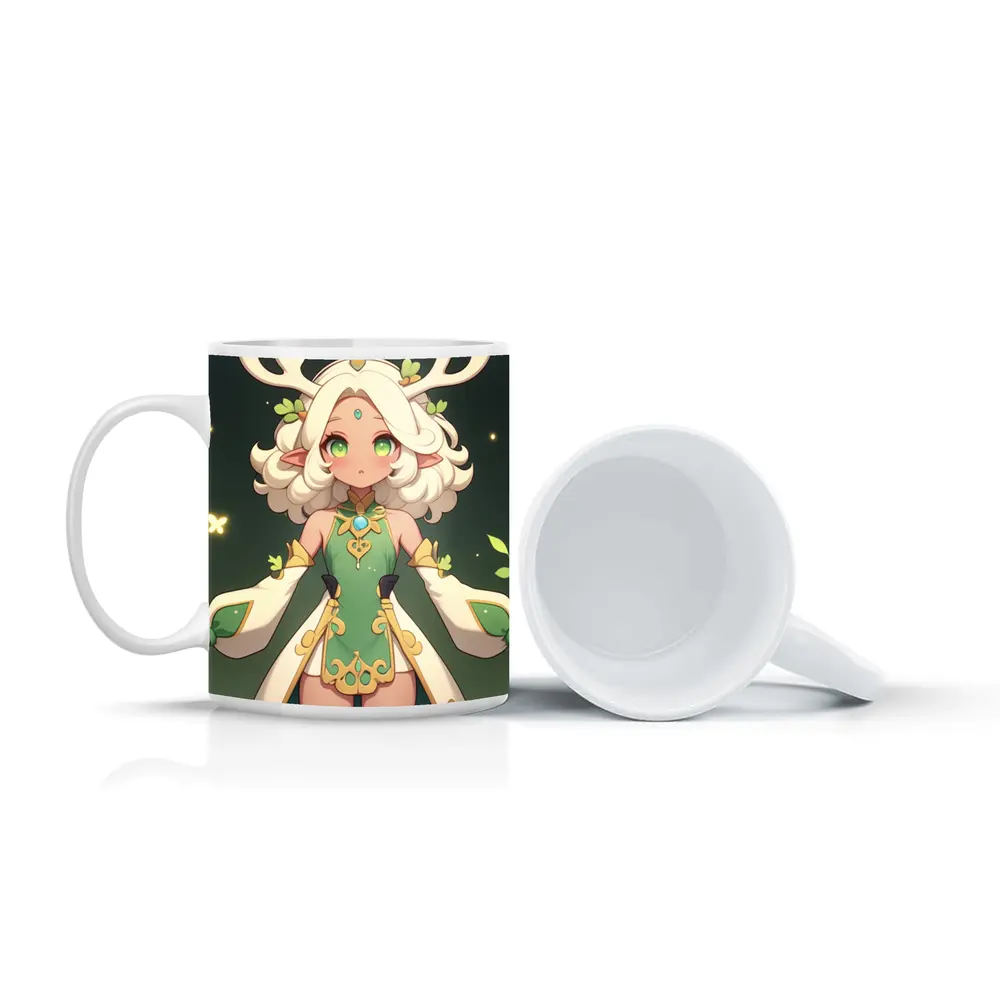 Anime Forest Spirit Girl With Antlers – Mugs