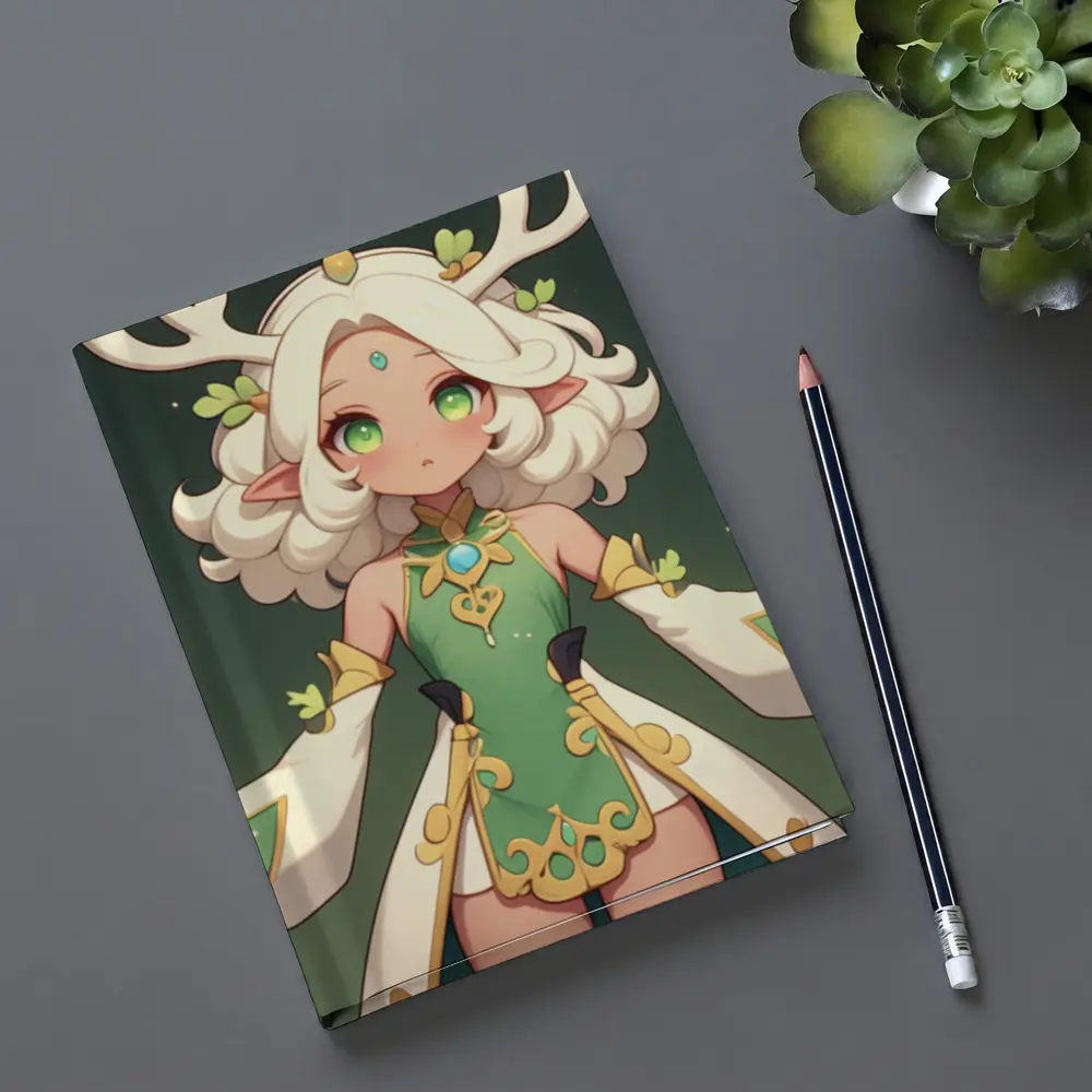 Anime Forest Spirit Girl With Antlers – Notebooks