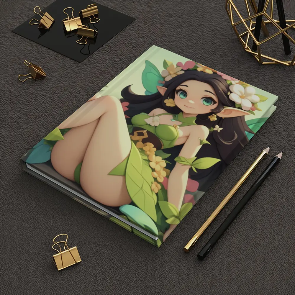 Anime Fairy Girl Sitting Among Flowers – Notebooks