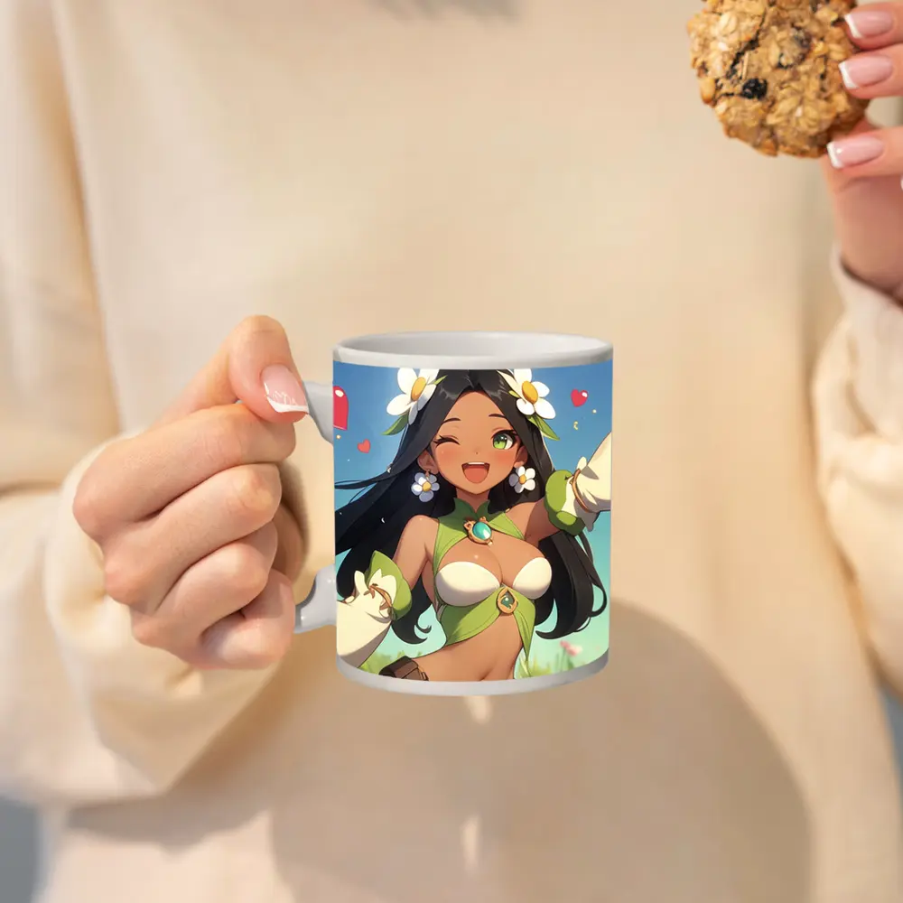 Anime Girl Daisy Flowers Summer Field – Mugs