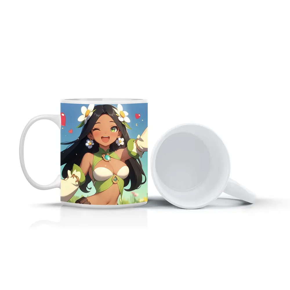 Anime Girl Daisy Flowers Summer Field – Mugs