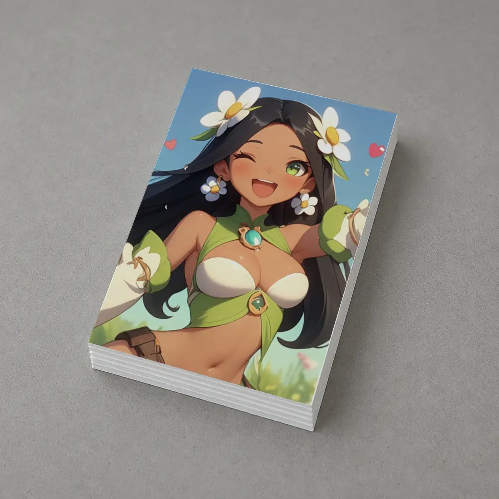 Anime Girl Daisy Flowers Summer Field – Postcards